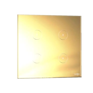 Imagem de Interruptor De Luz Touch Tok Glass 4 Botões Dourado Lumenx