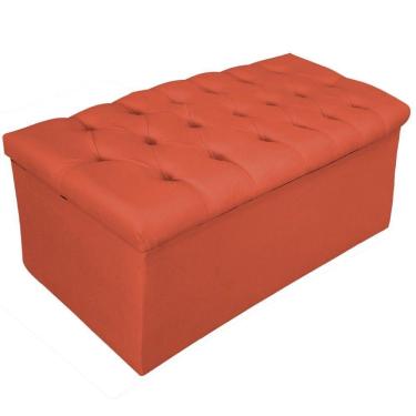 Imagem de Calçadeira Baú Estofada 90cm Solteiro Terracota Adj Decor