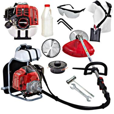 Imagem de Roçadeira Profissional Costal Kawashima KW420C Linha Plus 42cc á Gasolina Com Motor M420PS Forte, Resistente e Econômica Para Manutenção dos Jardins