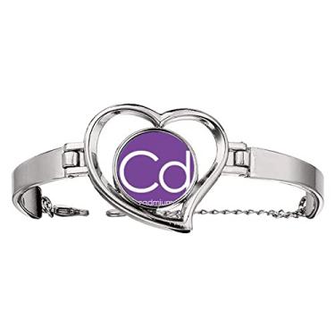 Imagem de N/A N/A Bracelete Chestry Elements Period Table Transition Metals Cadum Cd Pulseira Coração Joias Fio Bangle, medium, metal