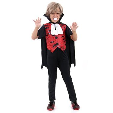 Imagem de Fantasia Vampiro Stenfan Infantil 923435-m Sulamericana Fantasias Preto/vermelho 6/8 Anos