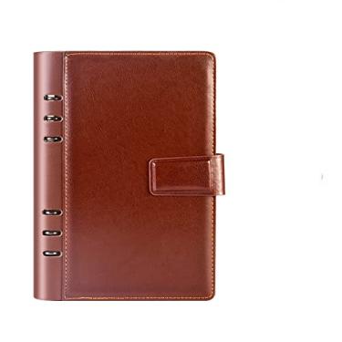 Imagem de Caderno empresarial de couro preto caderno corporativo A5, material de escritório A6 B5, agenda, agenda, marrom B5
