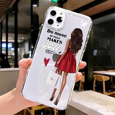 Imagem de Fundas Para iPhone 8 7 6S Plus 11 Pro XS MAX XR X Coque Para iPhone SE 2020 11 12 13 Mini Pro Max Case Café Mulher Capa, H, Para iPhone 5 5S SE