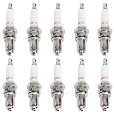 Imagem de QAZAKY Pacote com 10 velas de ignição D8TC D8EA DR8EA para CG 125 125cc-150cc 200cc 250cc GY6 CG125 CF250 CH250 Motocicleta ATV Quad Scooter Go Kart Moped Pit Dirt Racing Pocket Mini bicicleta Chinese