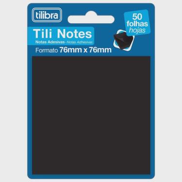 Imagem de Bloco Adesivo Tili Notes Tilibra 76x76mm Preto 50 Folhas