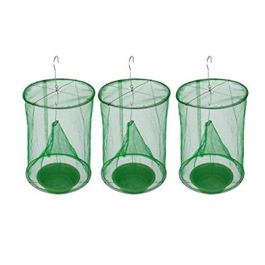 Imagem de Tingpai 3 PCS Fly T p com bandeja de isca Fly Cage Fly Catcher reutilizável pa restau ntes internos ao ar livre Ba yard Garden Park