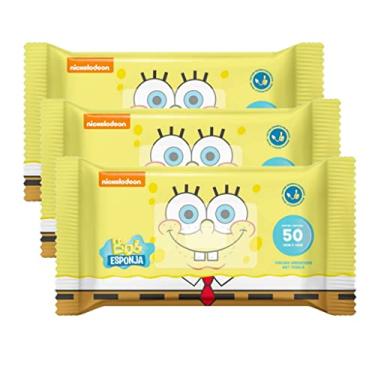 Imagem de Kit 3 Unidades Toalhinhas Umedecidas Bob Esponja