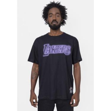 Imagem de Camiseta Nba Plus Size Blur Logo Los Angeles Lakers Preta