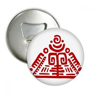 Imagem de Totems Pirâmide mexicana Antiga Civilização Abridor de garrafas Imã de geladeira Emblema multifuncional