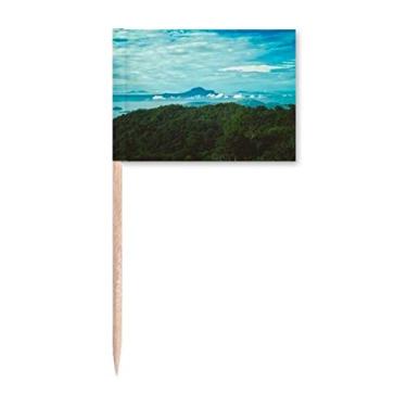 Imagem de Céu azul verde ciência silvicultura cenário natureza palito bandeiras marcador topo decoração de festa