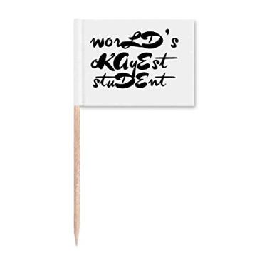 Imagem de World's Okayest Student Teacher Quote Toothpick Flags Marker Topper Decoração de Festa