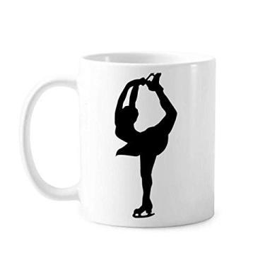 Imagem de Caneca feminina de contorno de patinação para esportes de inverno cerâmica xícara de porcelana de café louça