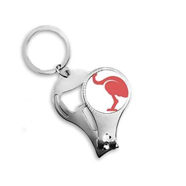 Imagem de Austrália avestruz estilo retrô ilustração vermelha anel alicate chaveiro abridor de garrafa cortador