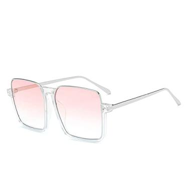 Imagem de Óculos de sol quadrados de luxo femininos masculinos moda oversize siamês óculos de sol femininos de armação grande uma peça óculos de proteção UV400,5, tamanho único