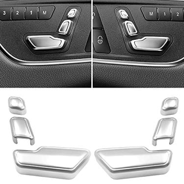 Imagem de Jaronx Compatível com capas de botão de ajuste de assento da porta Mercedes Benz, botões de ajuste de assento para B-Class W246, C-Class W204, E-Class W212, ML W166, CLA W117, GLK X204, GL X166, CLS W218 (6 peças)