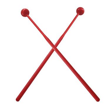 Imagem de UGPLM Baquetas de percussão de madeira para glockenspiel, xilofone, carrilhão, de madeira e, 12 polegadas de comprimento, Vermelho