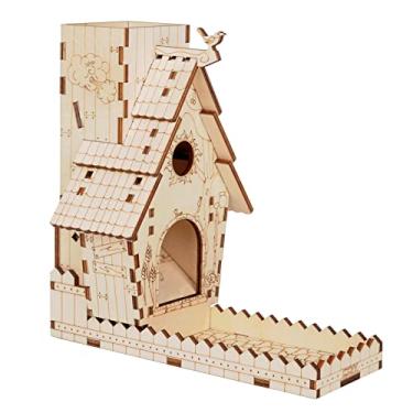 Imagem de CZYY Torre de Dados com Bandeja de Madeira Corte a Laser, Perfeita para Envergadura e Outros Jogos de Mesa