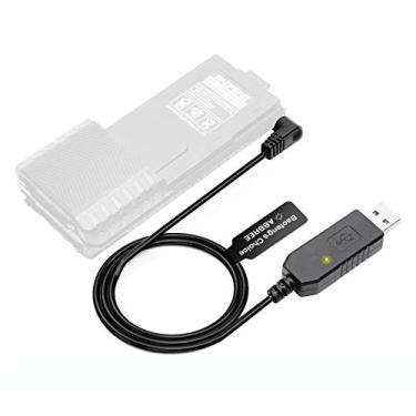 Imagem de Baofeng Cabo de carregador USB de 2,5 mm com luz indicadora para BaoFeng UV-5R UV-82 3800mAh bateria UV-S9/9S rádio bidirecional