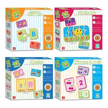 Imagem de Kit 4 Jogos Educativo Alfabeto Números Opostos Soletrando