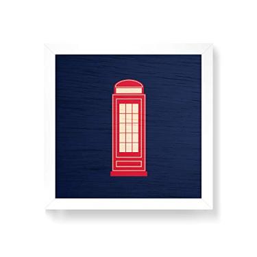 Imagem de Arte Maníacos Quadro decorativo com moldura caixa branca em Madeira - Cabine Telefônica - 30x30cm