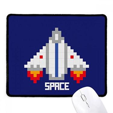 Imagem de Mousepad Space Ship Take Off Universe Pixel borda costurada Tapete de borracha para jogos