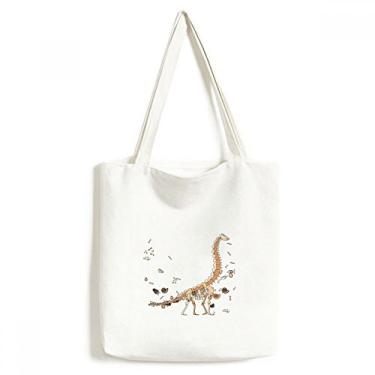 Imagem de Bolsa de lona com estampa de dinossauro, grama enorme, bolsa de compras, bolsa casual