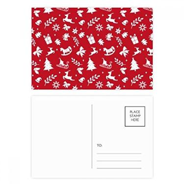 Imagem de Conjunto de chapéu de trenó de alce de floco de neve de Natal, conjunto de cartões postais de aniversário