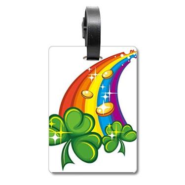 Imagem de Clover Rainbow Ireland St.Patrick's Day Bolsa de mala com etiqueta para cartão de bagagem