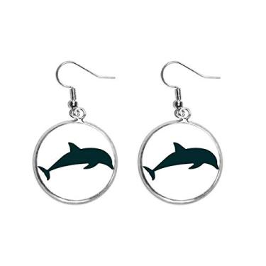 Imagem de Brinco feminino com pingente de golfinho de natação Blue Ocean Streamline