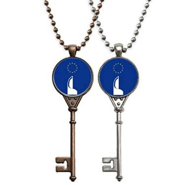 Imagem de OFFbb-USA Arquitetura França Exclusivo Colar Chaveiro Pingente Joias Decoração de Casal