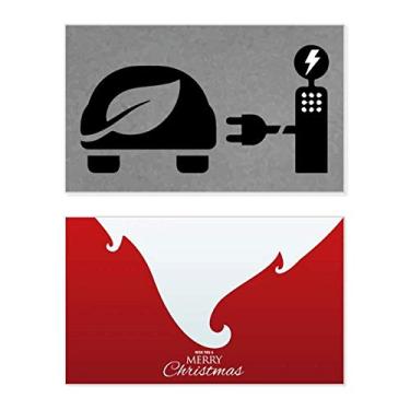 Imagem de Estação de carregamento automática, veículos de energia, protege o meio ambiente, feriado, Natal, cartão de parabéns mensagem de Natal