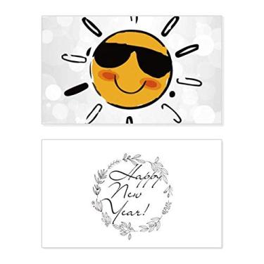 Imagem de Óculos de sol com estampa de ilustração de ano novo festival cartão felicitações Bless mensagem presente