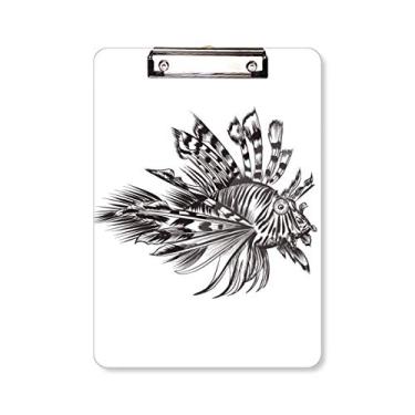 Imagem de Marine Life — Quadro de prancheta com ilustração de peixe preto A4