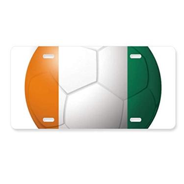 Imagem de DIYthinker Placa de licença de futebol da bandeira nacional Coate D'Ivoire para decoração de carro, acessório de aço inoxidável
