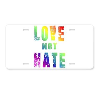 Imagem de DIYthinker Bandeira lésbica gay arco-íris LGBT placa de licença decoração de carro acessório de aço inoxidável