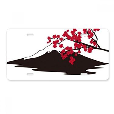 Imagem de DIYthinker Placa japonesa Sakura e Fuji padrão placa de carro decoração de aço inoxidável acessório