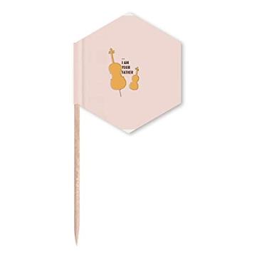 Imagem de Cello Music Pather Art Deco, bandeiras de palito de dente modernas, palitos de cupcake, festa celebração