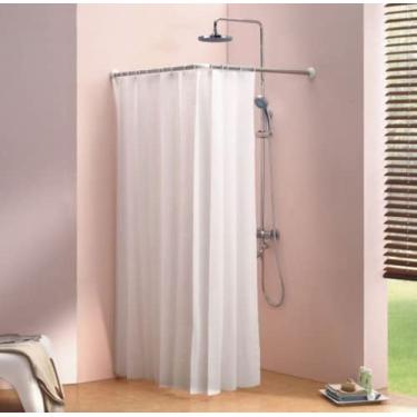 Imagem de suporte box de banheiro Tubo Curvo Aço Em L - 100CM X 100CM Metro - Branco