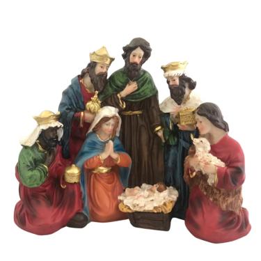 Imagem de Presépio de Natal Poliresina 7 Figuras 25,5x11,7x20,5cm Saldão