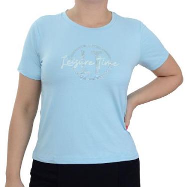 Imagem de Camiseta Feminina Olho Fatal Mc Viscose Azul Nuvem - 6013
