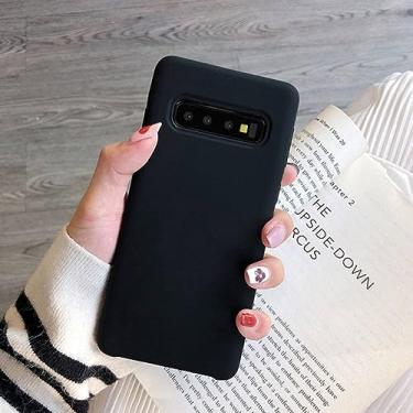 Imagem de Para Samsung Galaxy S10 S9 S8 Plus capa de silicone líquido capa de telefone para Galaxy Note 9 8 S10+ S8+ S9+ S10e note9 capa protetora traseira, preta, para Galaxy S9 Plus