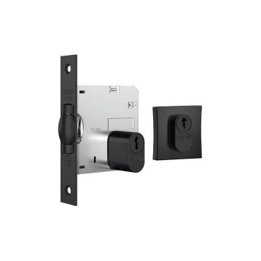 Imagem de Fechadura Rolete Pivotante Stam 1005 Preta Preto Quadra 45Mm