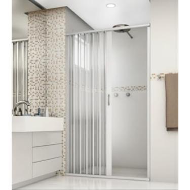 Imagem de Box Sanfonado para Banheiro Translucido Acrilico Pvc 1,60 Lag X 1,85 Alt Preto Lindo Design