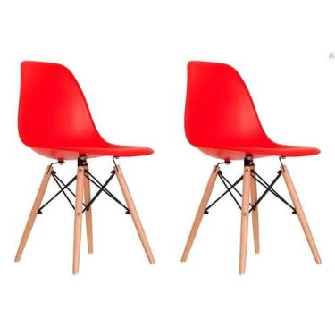 Imagem de Conjunto 2 Cadeira De Jantar Charles Eames Eiffel Vermelha - Quick Sto