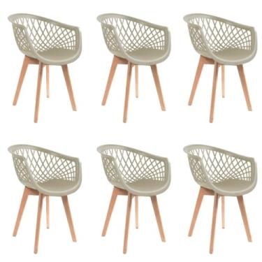 Imagem de Kit 6 Cadeiras Eames Design Wood Web Fendi
