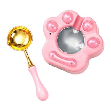 Imagem de Generic Aquecedor elétrico de selo de cera, aquecedor de derretimento de cera, aparelho de fusão de cera portátil, forno de vedação de cera com colher para, Rosa