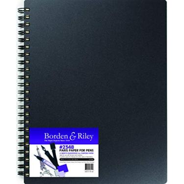Imagem de Borden & Riley #234 Paris Paper for Pens Caderno de esboço de capa dura, espiral lateral, 28 x 35 cm, 49 kg, 40 folhas brancas microperfumadas, 1 livro cada (234B111440)