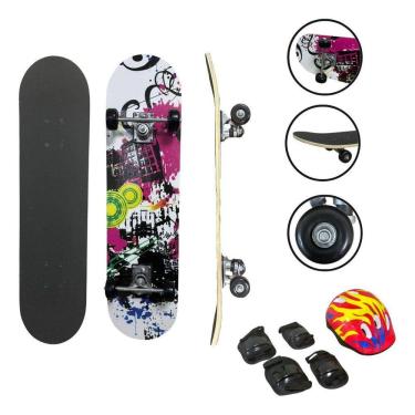 Imagem de Skate Infantil 31´´ Iniciante Montado Completo com Kit de Proteção Importway Bw-014kc City