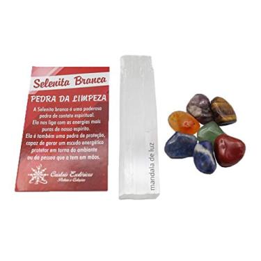 Imagem de Kit de Selenita com 7 Pedras dos Chakras Naturais