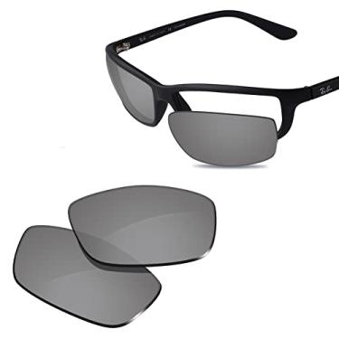 Imagem de Glintbay Lentes de óculos de sol de substituição 100% precisas para Ray-Ban RB4034 61 mm - Espelhado prateado metálico polarizado